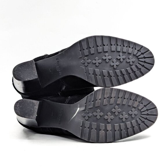 Crown Vintage Women Hadley BLack Suede Retro 90s Moto Heel zip Boots size 10 - Picture 9 of 11